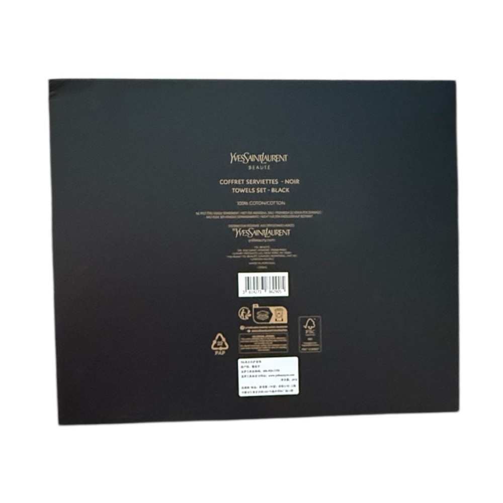 YVES SAINT LAURENT NIB Black 2 Piece Towel Set - Picture 5 of 5